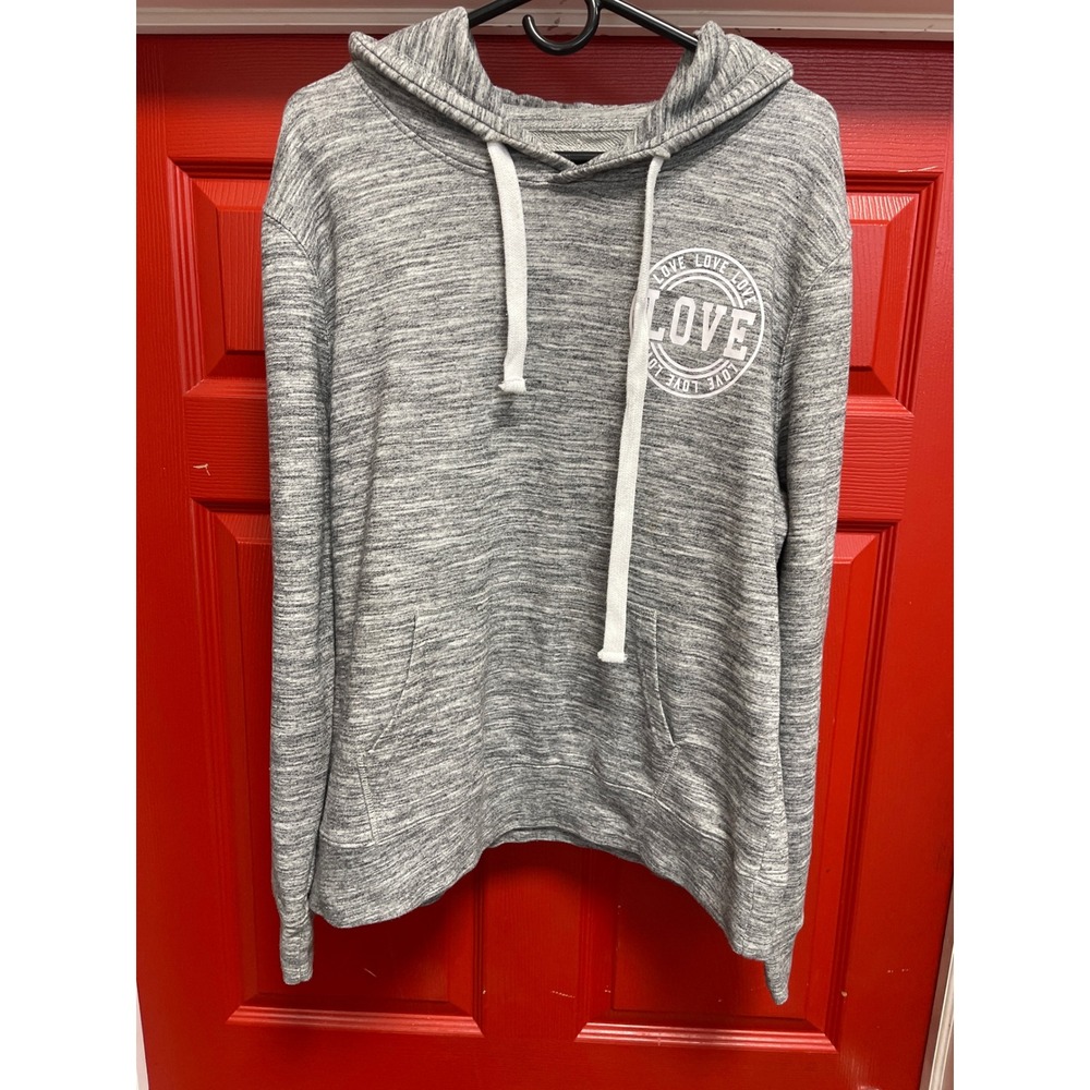 Reflex Life Is Out There Heather Gray Love Graphic Hoodie Sweatshirt 2XL
